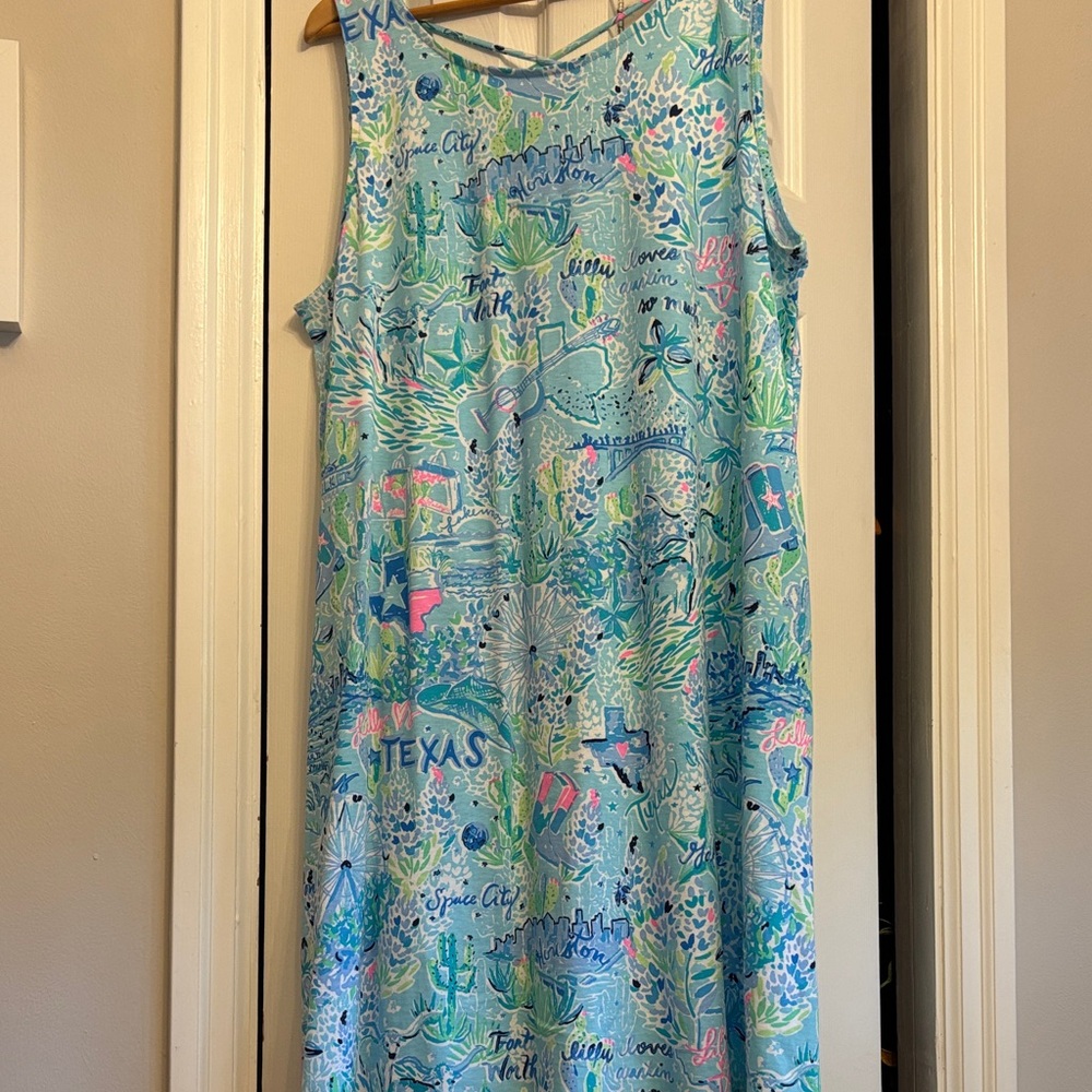 Lilly Pulitzer Blue Green Sleeveless Maxi Sundress